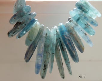 Alabaster kyanite 12-25mm stick beads-2in strand spike natural graduated gemstone -jewelry making craft beads