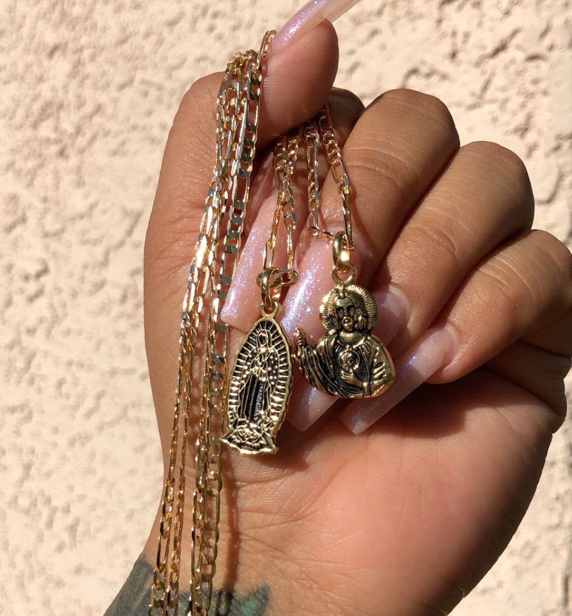 Cadena Con Dije De La Virgen De Guadalupe De Oro Laminado - Etsy