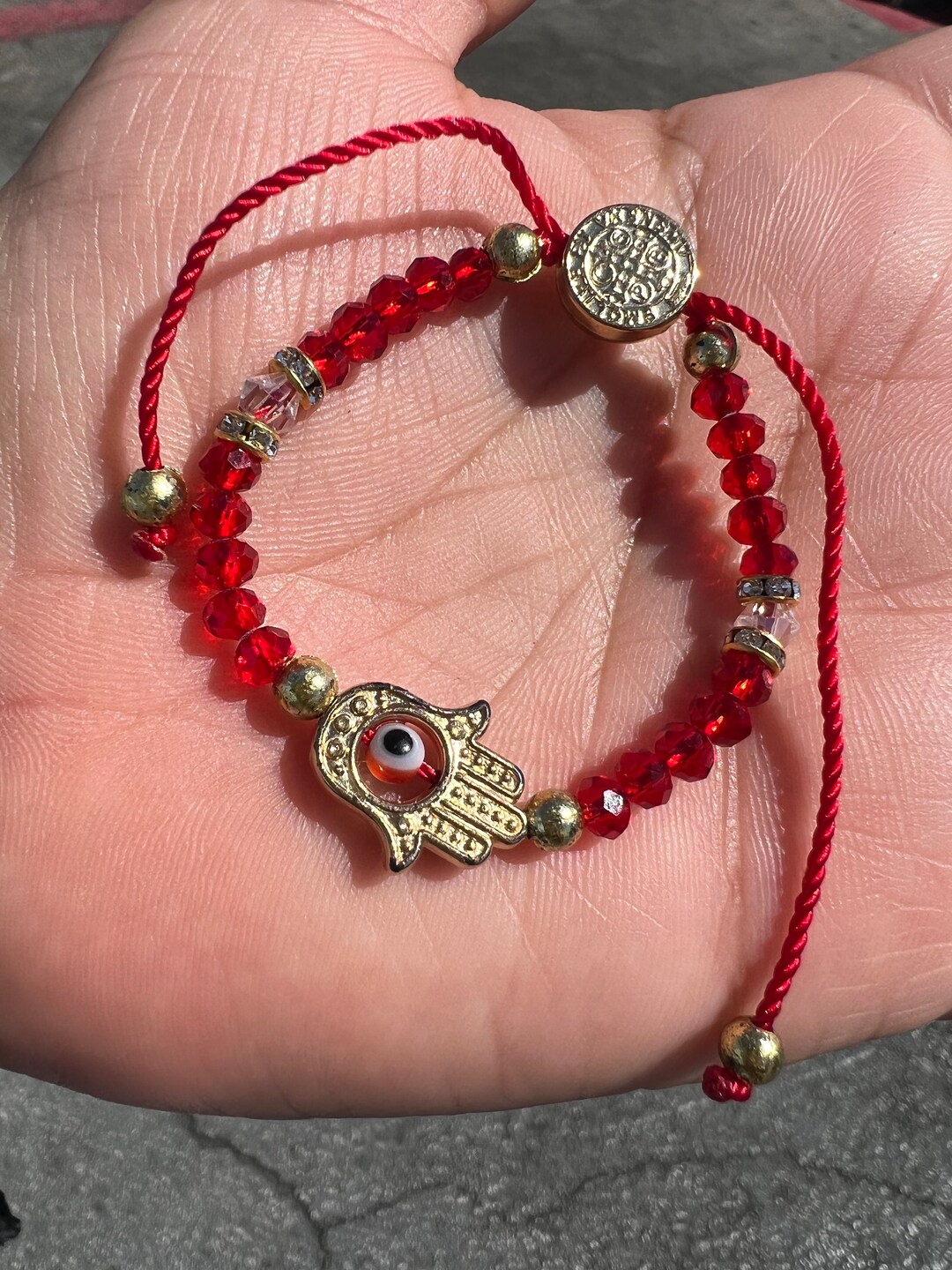 Evil eye charm&Diamonds- Baby bracelet main image 0