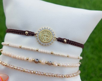 San Benito Evil Eye Brown Bracelet Set