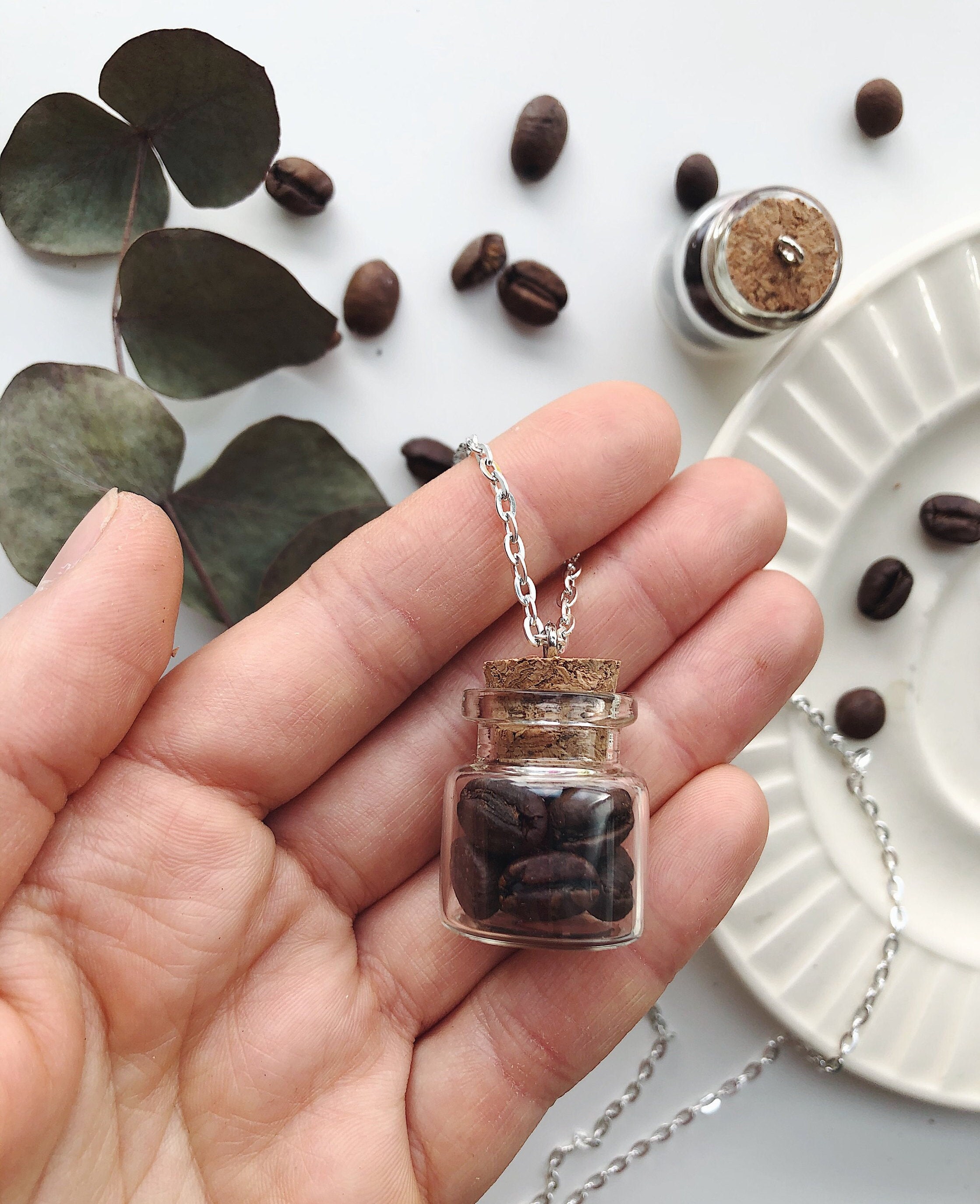 Coffee Beans Necklace Gift for Morning People Early Riser Etsy