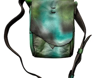 Sarah Big  Mixed colours Blue-Green  Hand Made& Painted