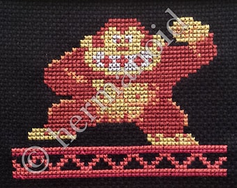 Patrón de punto de cruz - "Donkey Kong"