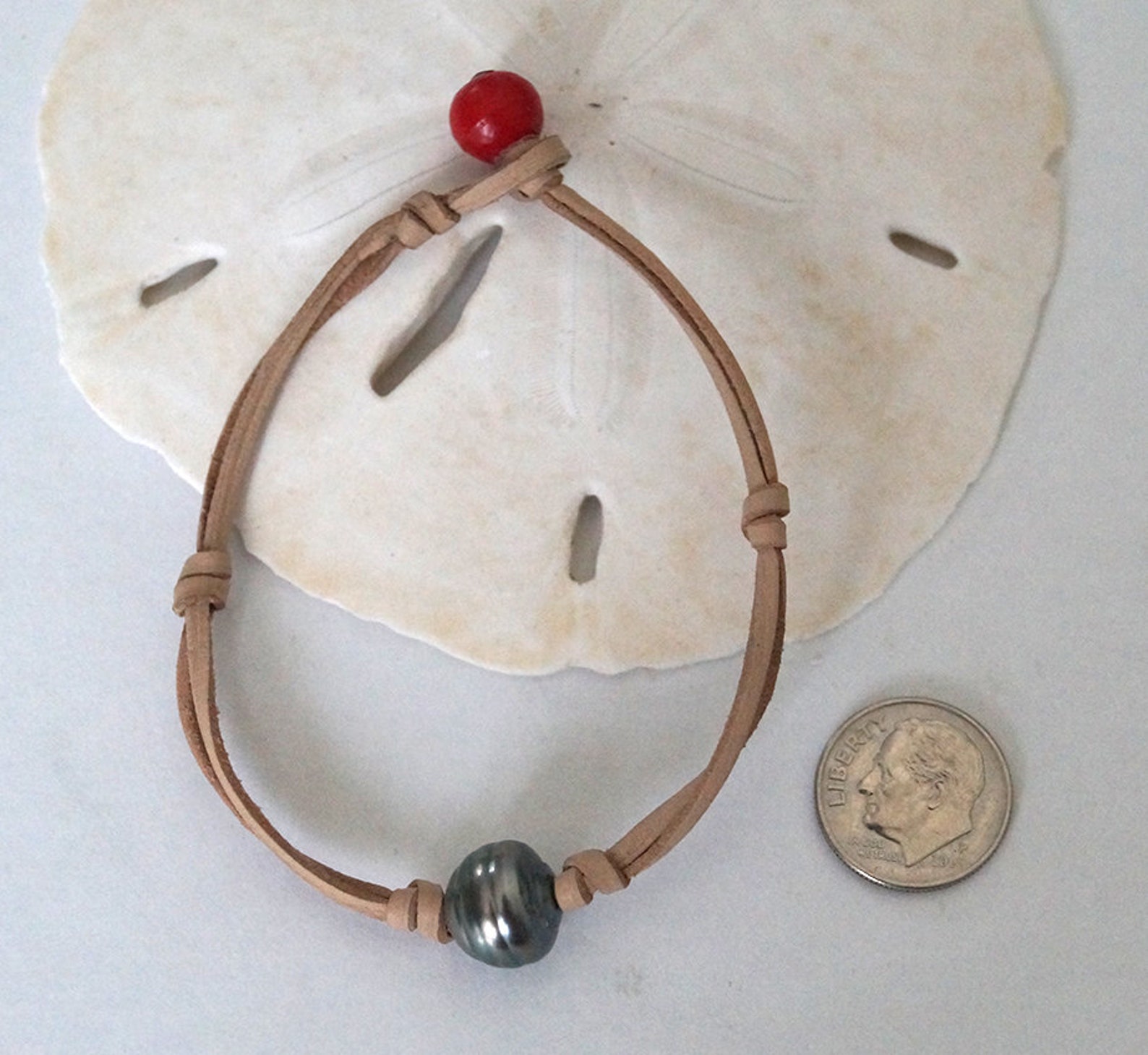 Tahitian Pearl, Man Bracelet, Hand Rolled Leather, Turquoise as Clasp ...