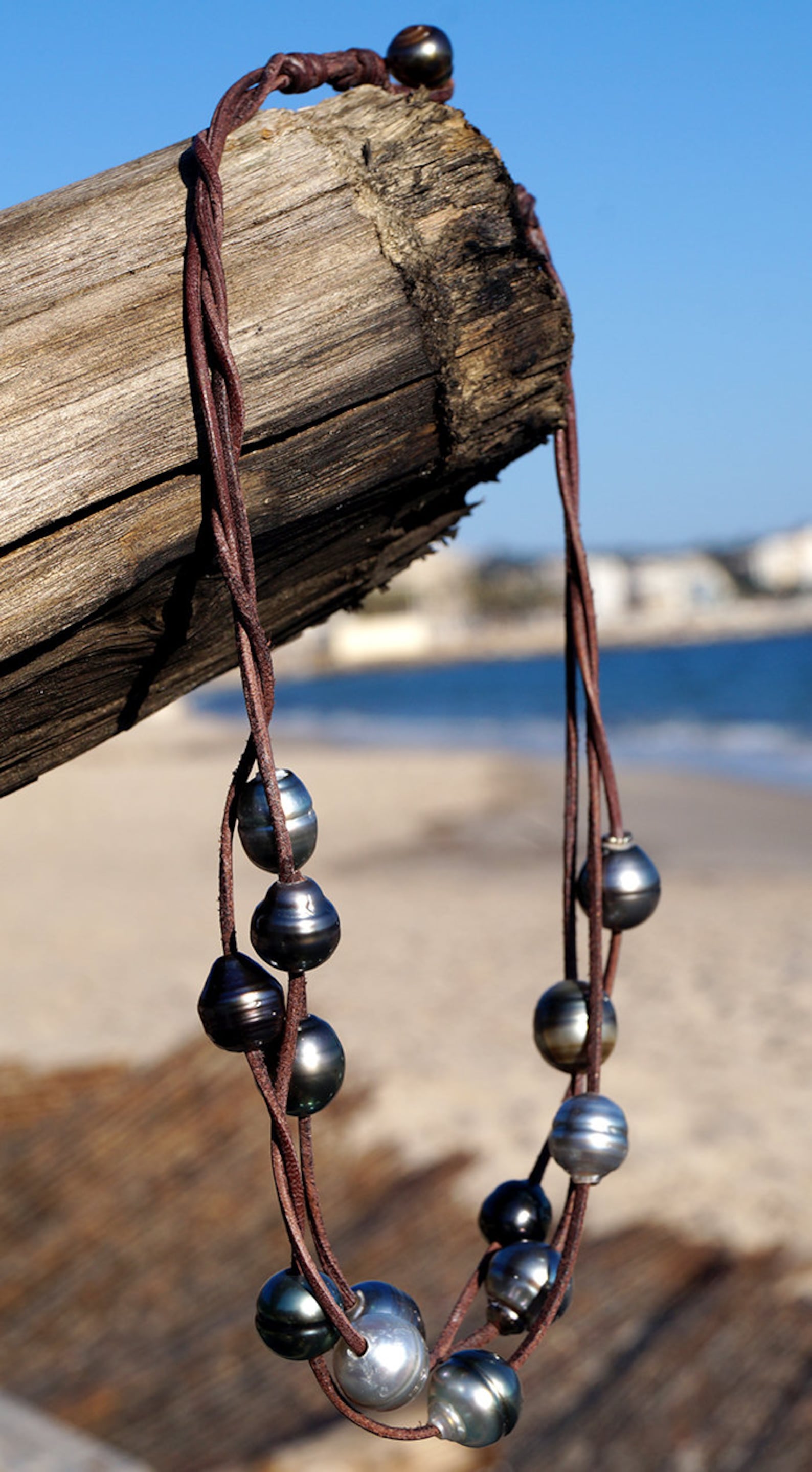 Collier Perles De Tahiti - Fermoir Or 18 Carats - Longueur 48 Cm - Occasion