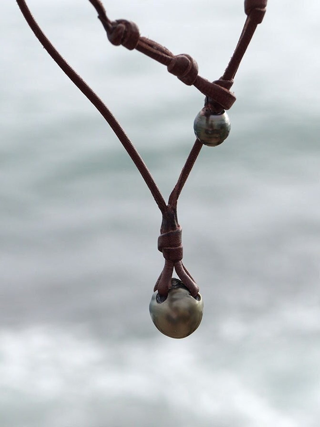 Big Tahitian Pearl, Men Chocker, Australian Natural Leather, Tahitian ...