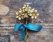 Vintage Gold Flowers with Rhinestone Centres