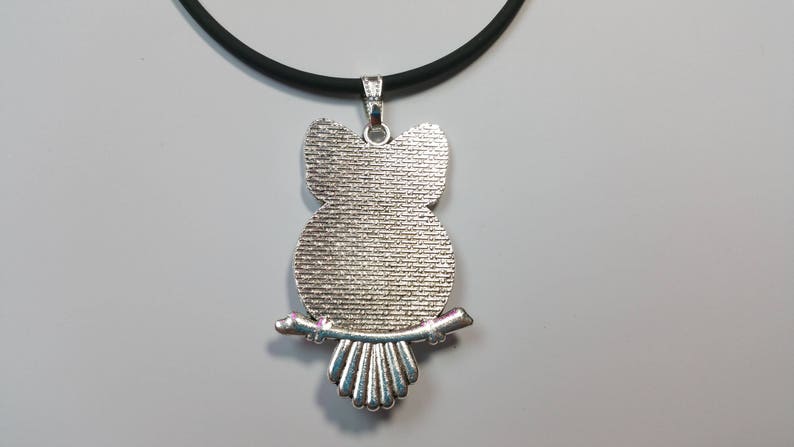 Pendant Glitter Owl Pink-Silver
