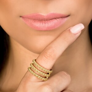 Women Knuckle Band Half Eternity Triple Ring Band 3 Row Split Shanks Ring Flower Silver Wedding Ring Split Shanks Ring Gift for Her