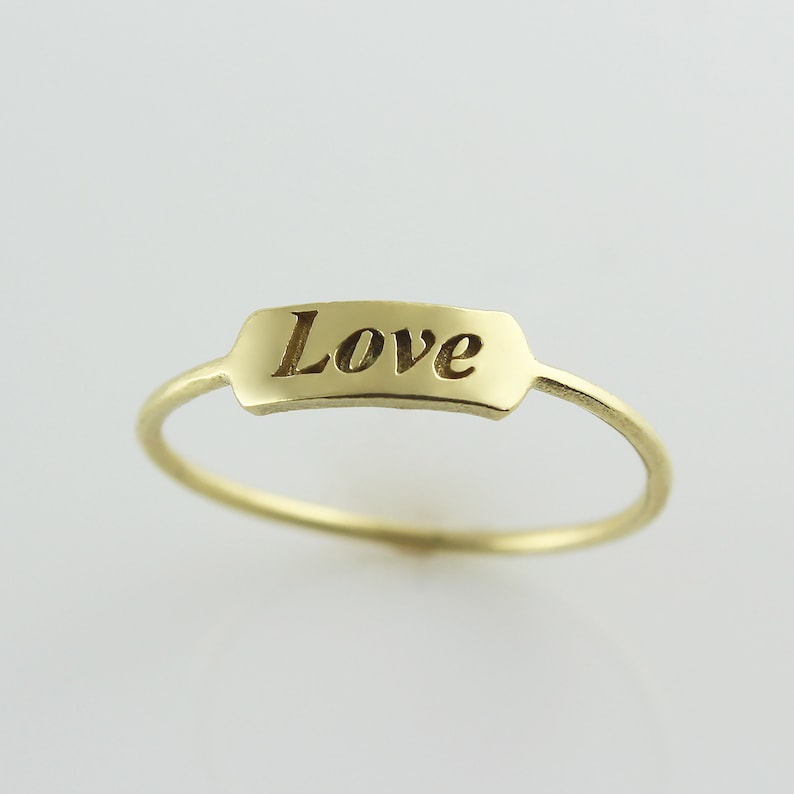 Gold Love Ring Ring for Women Gold Stack Ring 14k Gold Etsy