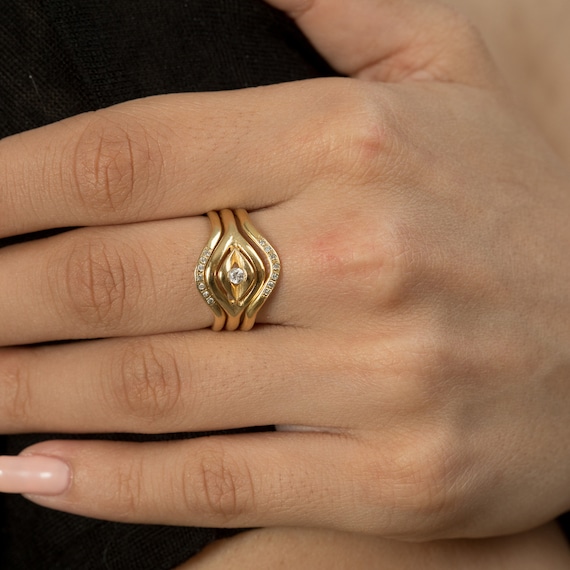 etsy gold ring set