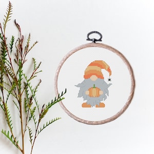 Gonk Gnome Halloween Typography Cross Stitch Pattern