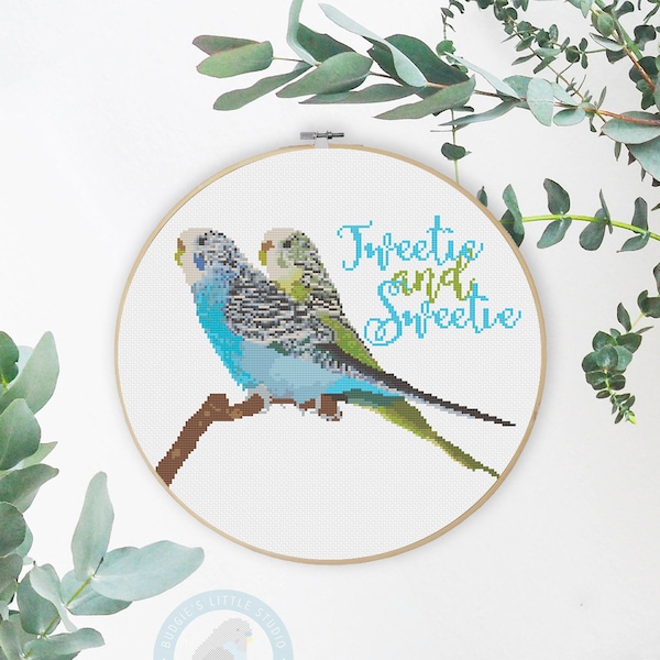 DIY PERSONALISED Budgie Parakeet Bird Cross Stitch Pattern