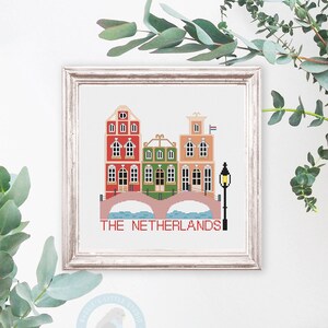 Netherlands Amsterdam Capital City Cross Stitch Pattern
