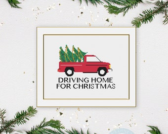 Driving home for Christmas Cross Stitch Pattern