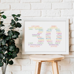 Modèle de point de croix typographie joyeux anniversaire 30e
