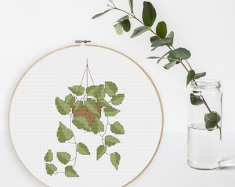 Hanging Trailing House Plant Cross stitch pattern