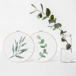 BUNDLE Botanical Leaves Leaf Nature Cross stitch pattern