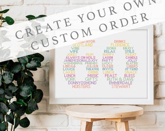 Custom Number Happy Birthday Typography Cross Stitch Pattern Chart