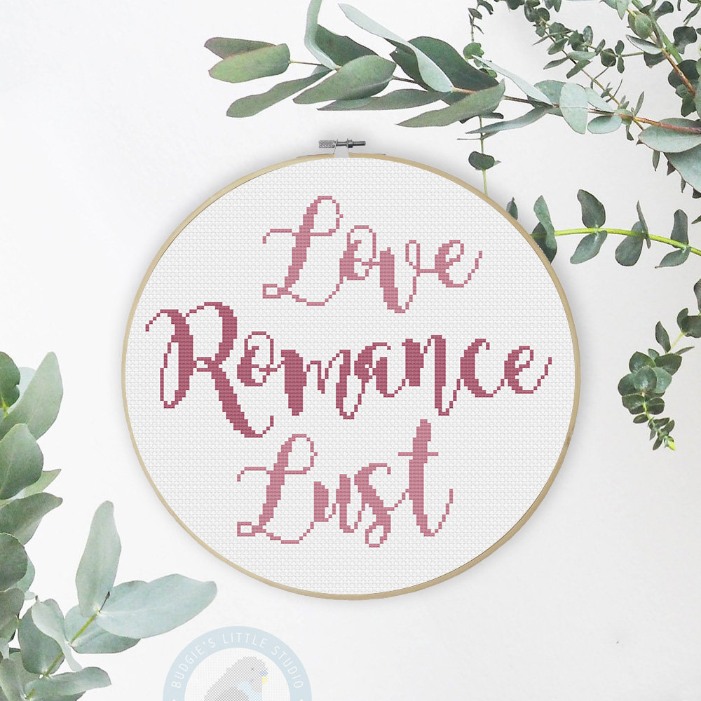 Love Romance Lust Valentines Day Typography Cross Stitch Pattern - Etsy