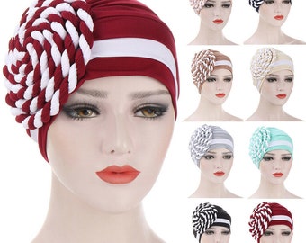 Turbans Headband Women Braided Scarf Turbante Chemo Cap Hair Wraps Beanie Cancer Hat Scarve