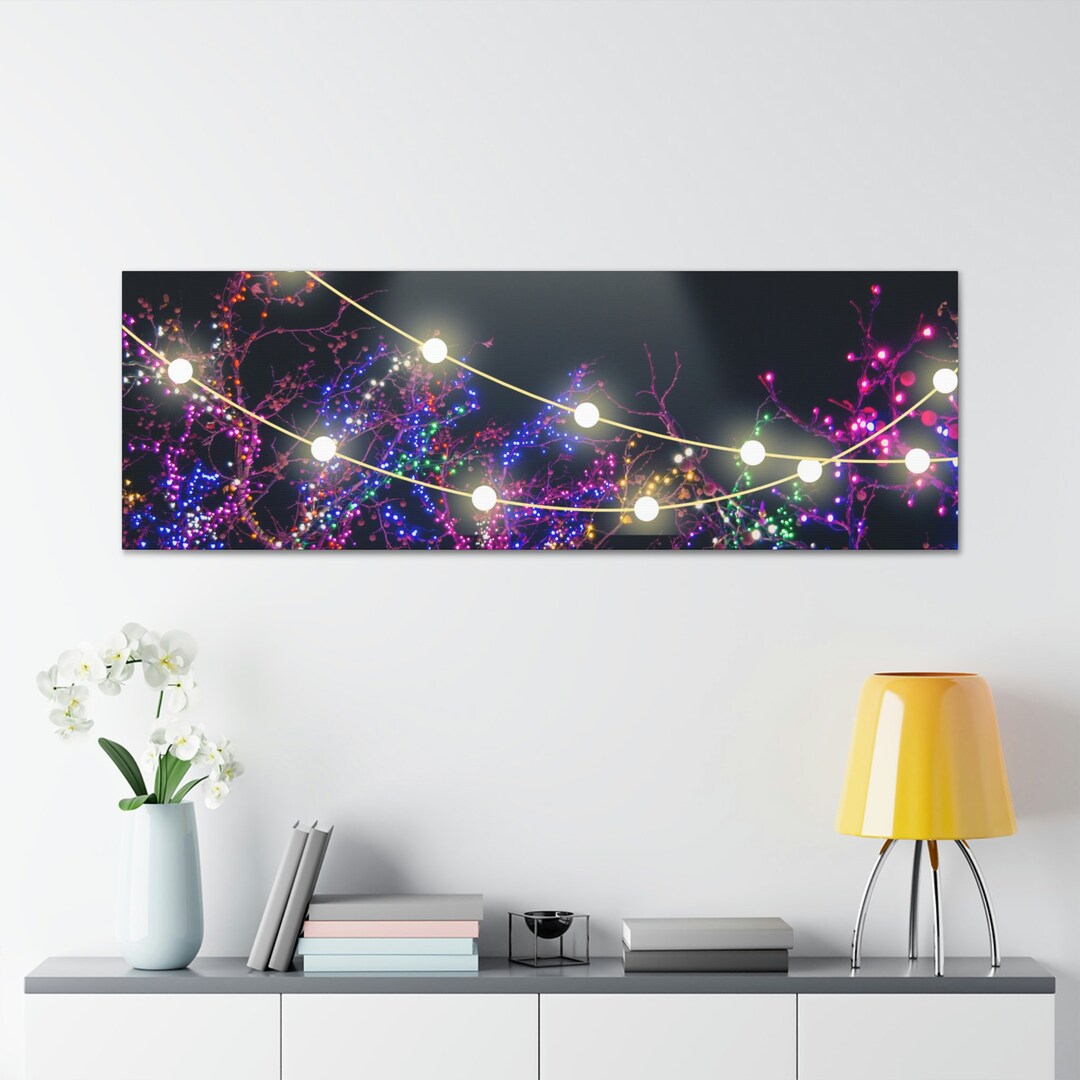 Christmas Lights Wall Art Light Wall Decor Etsy