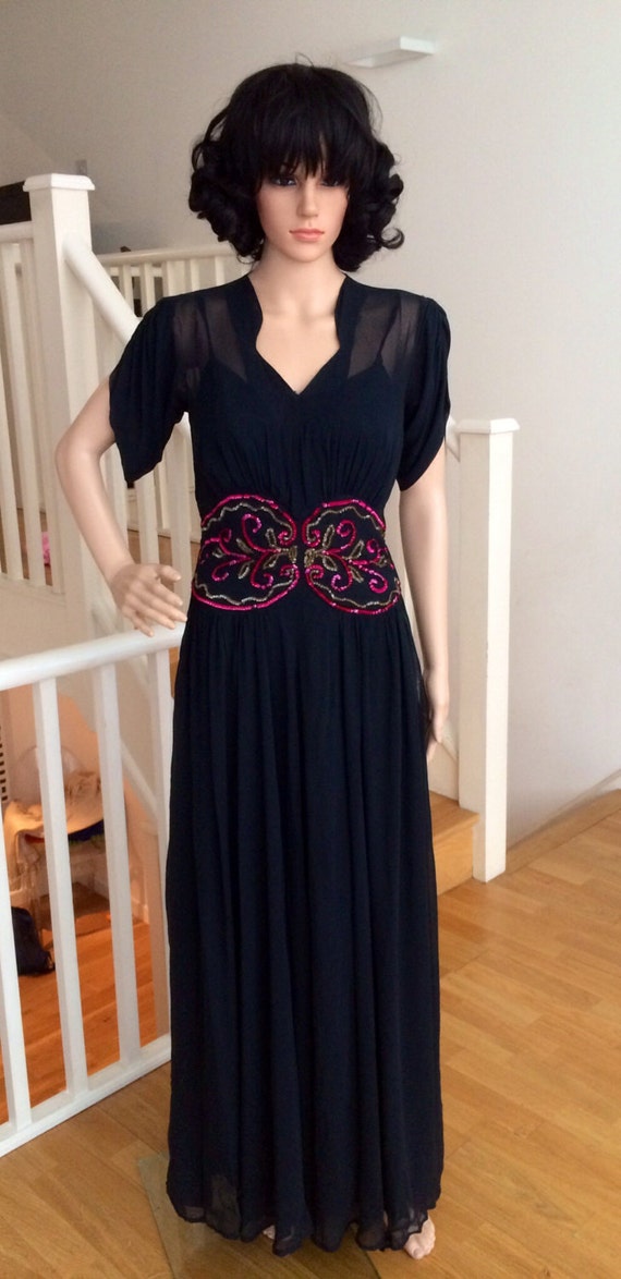 1930's Amazing maxi evening dress