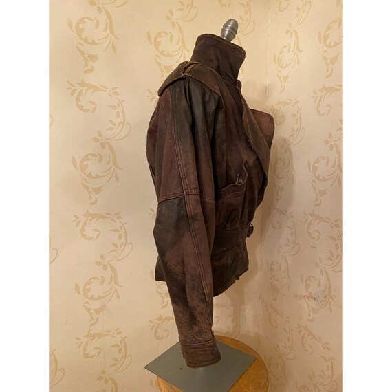 Winlit Vintage Leather Bomber Jacket Small - image 4