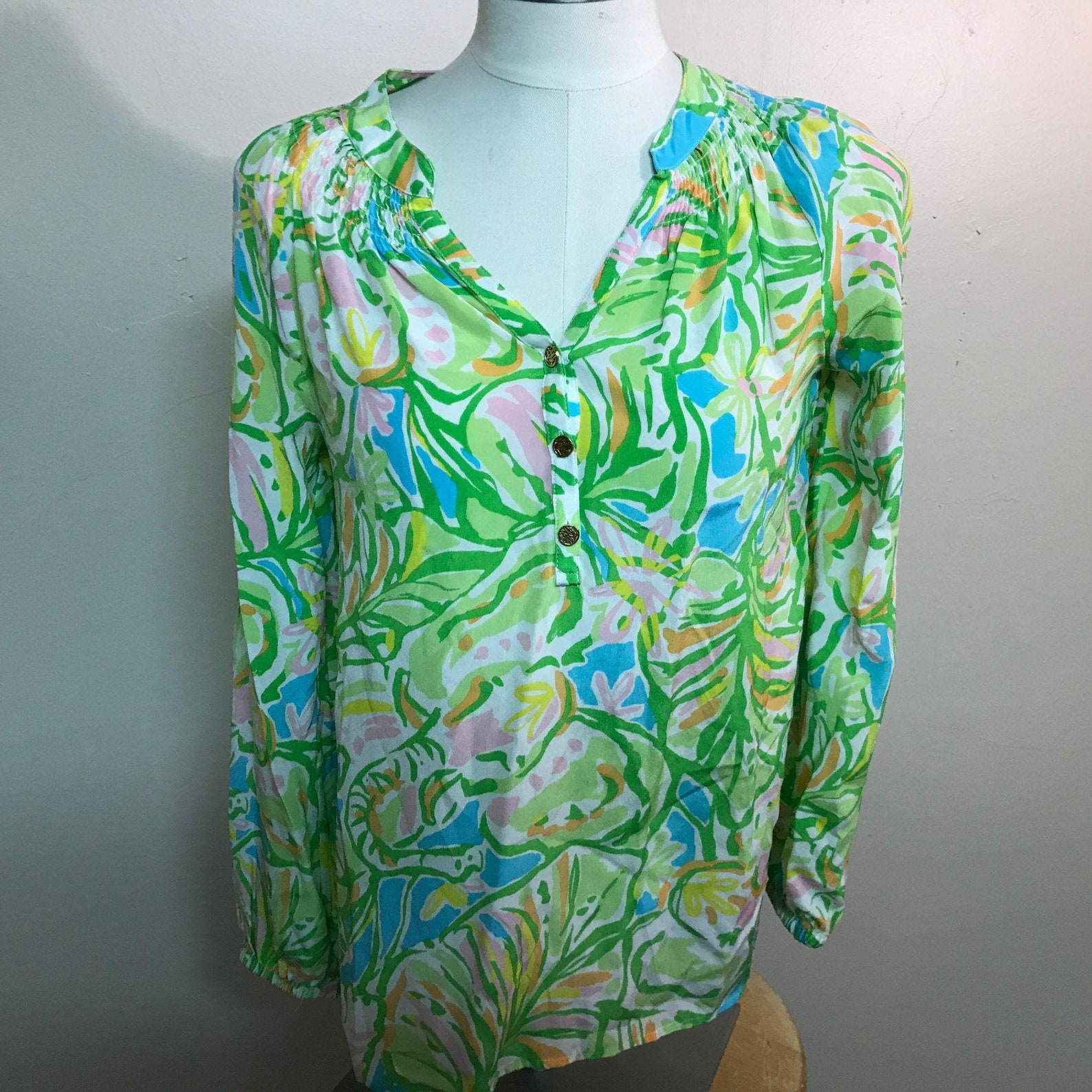 Lilly Pulitzer Silk Blouse/Top Ladies XS | Etsy