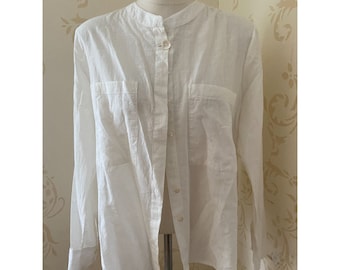 Roberta Roller Rabbit White Linen Shirt Ladies Medium