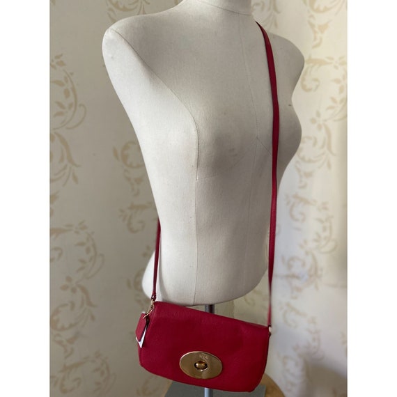 New NWT Coach Red Pebble Leather Brass Turn Lock … - image 2