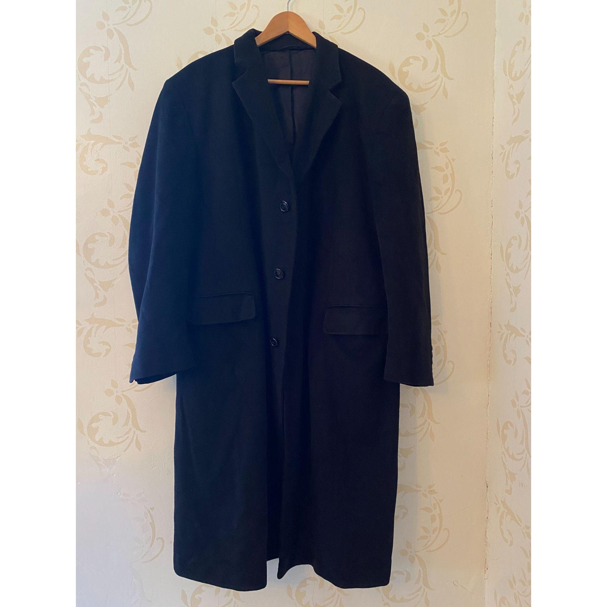 Men's Ing Loro Piana 100% Cashmere Black Coat | Etsy