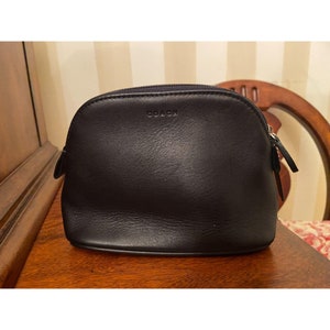 Coach Black Leather Makeup Bag New W/out Tags - Etsy Coach Black Leather Makeup Bag New W/out Tags - Etsy