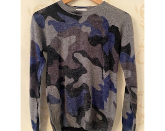 Boys Size 14 Autumn Cashmere Kids 100% Cashmere Camo Sweater