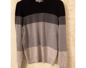 Neiman Marcus 100% Cashmere Stripe Sweater Mens Medium