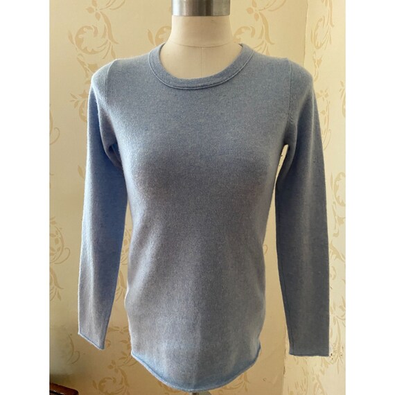 J.Crew 100% Cashmere Blue Sweater Ladies Small - image 1
