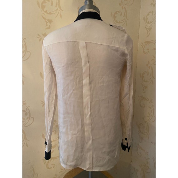 Ladies Size 4 Burberry London 100% Silk Black & Cream Shirt - Etsy