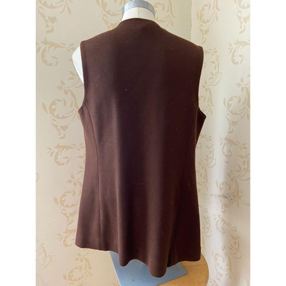 Vintage Gina Teresa 100% Wool/Leather Sweater Vest - image 4