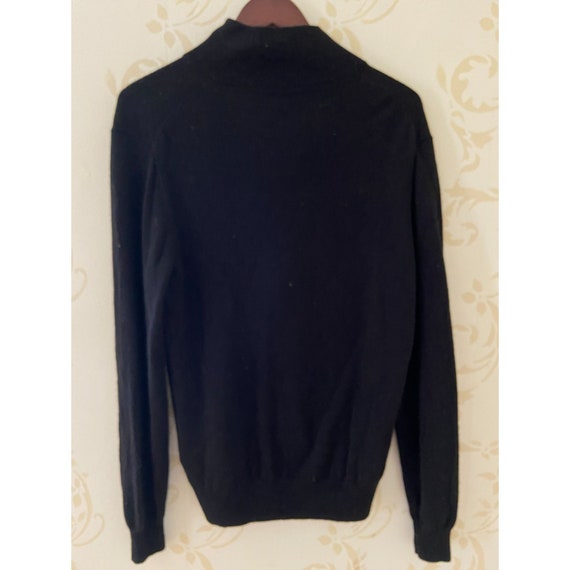 Men's Medium J. Crew 100% Cashmere Black Sweater - image 3
