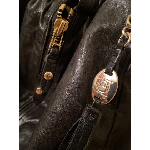 Olivia Harris Black Leather Crossbody Large Handb… - image 6