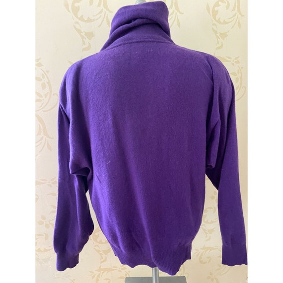 Ladies Large Bloomingdales Purple 100% Cashmere T… - image 3