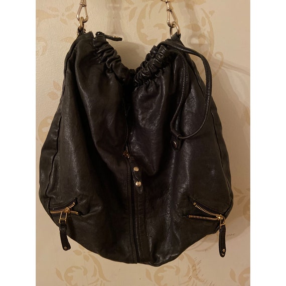 Olivia Harris Black Leather Crossbody Large Handb… - image 2