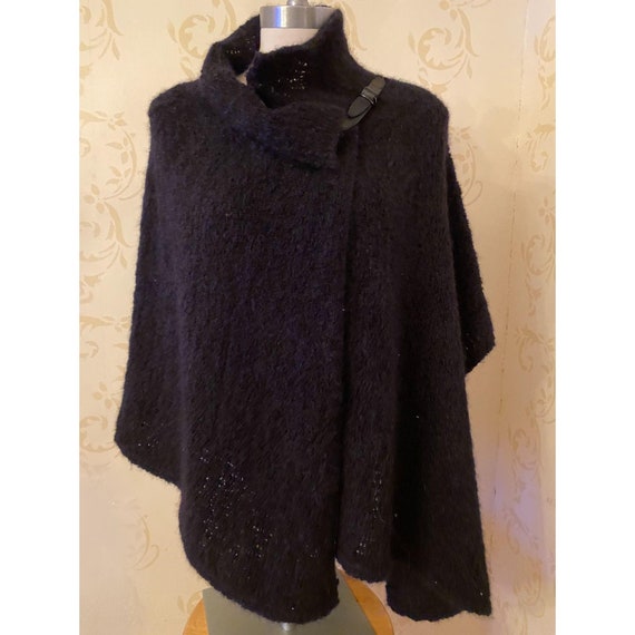 Eileen Fisher Leather Mohair Cape Ladies O/S