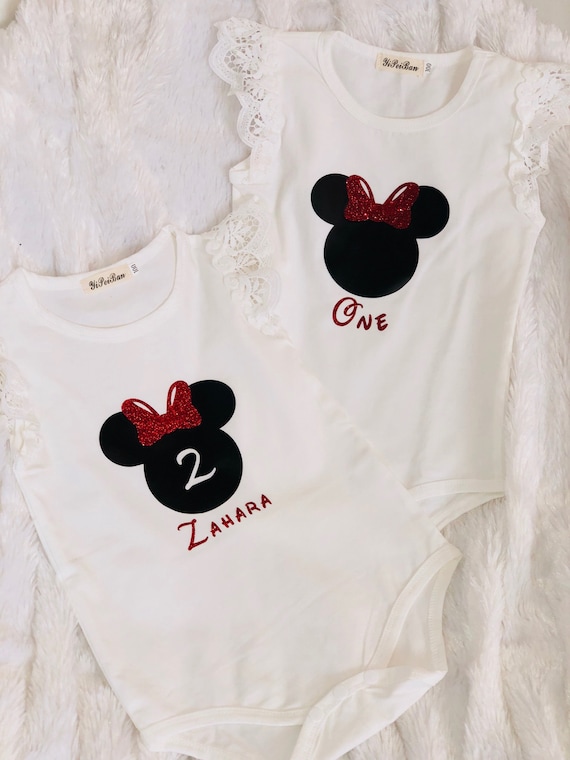 minnie mouse birthday onesie