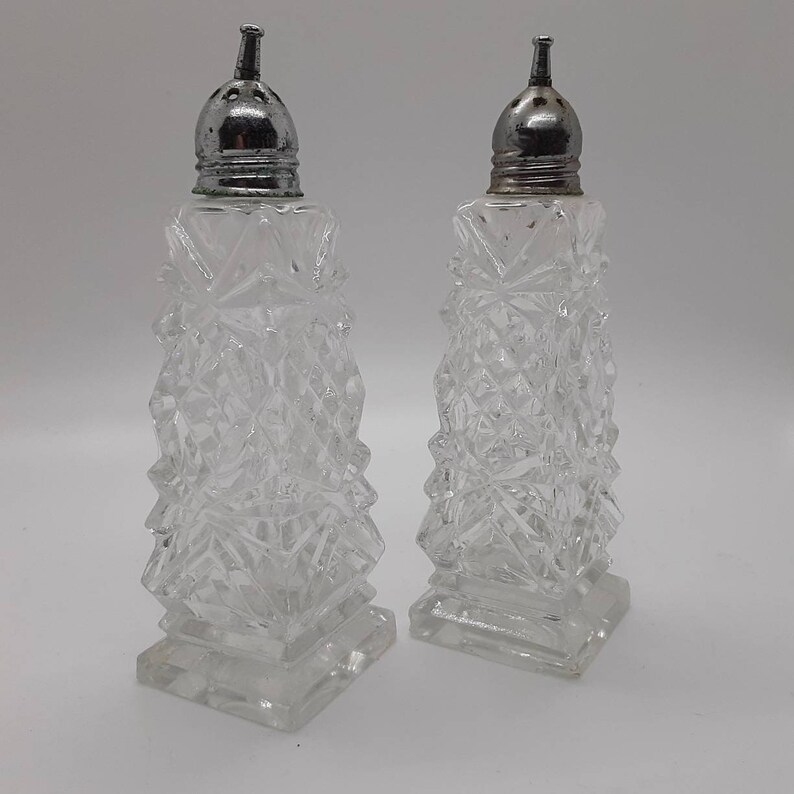 Lead crystal salt and pepper shakers Etsy