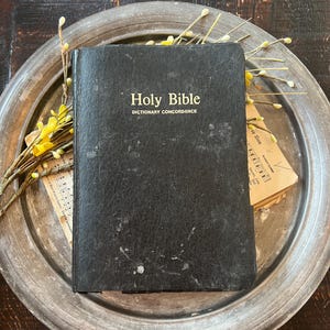 Vintage 1970 Holy Bible Tattered Torn Worn And Shabby Book