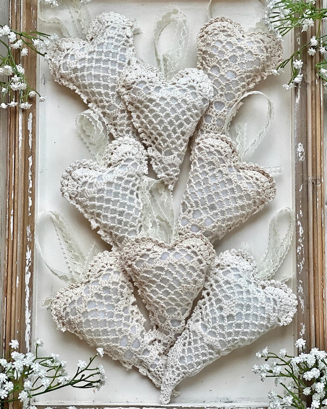 Handmade Antique Doily Heart Pillow Hanger Farmhouse Decor - Etsy