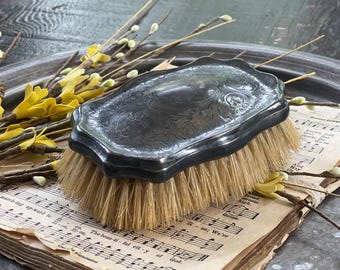 Antique Ornate Art Nouveau Silver Toned Vanity Brush