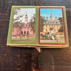 Cartes à jouer vintage 2 jeux Congrès Capitol Governor Williamsburg History