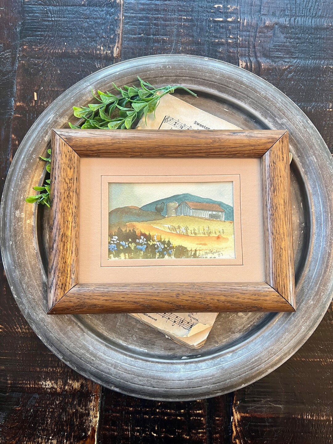 Vintage 1983 Framed Landscape Watercolor Painting Signed by Artist - Etsy